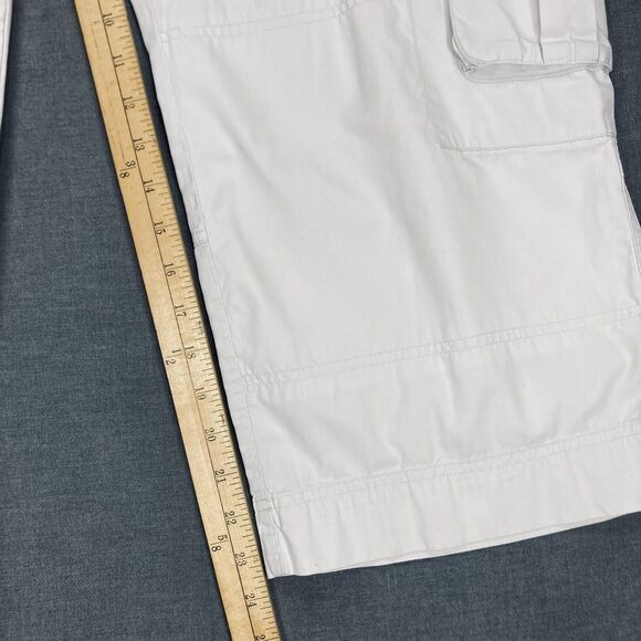 Columbia Cargo Capri Pants Sz 14 Cream Straight Leg Summer Beach Coastal Comfort - Picture 12 of 13